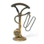 G Riddle Pendulum Letter Balance No.113 with brass frame and pendulum with wire letter holder,