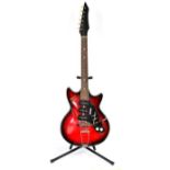 Egmond Super Solid 7, 1960 Made in Holland, red/black body with black raised pick-ups and