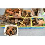 A Large Collection of Beech Woodworking Planes, includes moulding planes, plough planes, smoothing