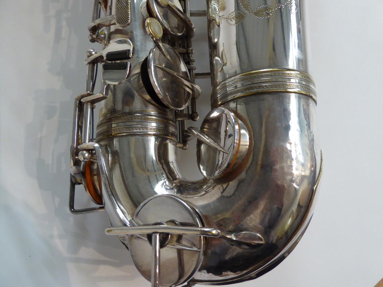 La Grande (Paris) Tenor Saxophone white metal finish, with BG harness and Selmer Airflow - Image 7 of 9