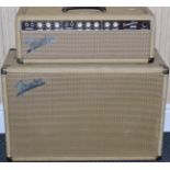 Fender Blackface Tremolux Amp Head and Cabinet, with tweed top and cab, made in U.S.A, serial number