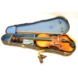 Boosey & Hawkes (London) Golden Strad Viola with 16'' two piece back, with bow marked '