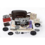 Leica M3 Camera no.883651 with Leitz Summicron f2, 50mm lens no.1255674, in original leather case,