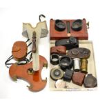 Various Items including a Beck Microscope (cased) Thornton Pickard stereoviewer, The Perfecscope