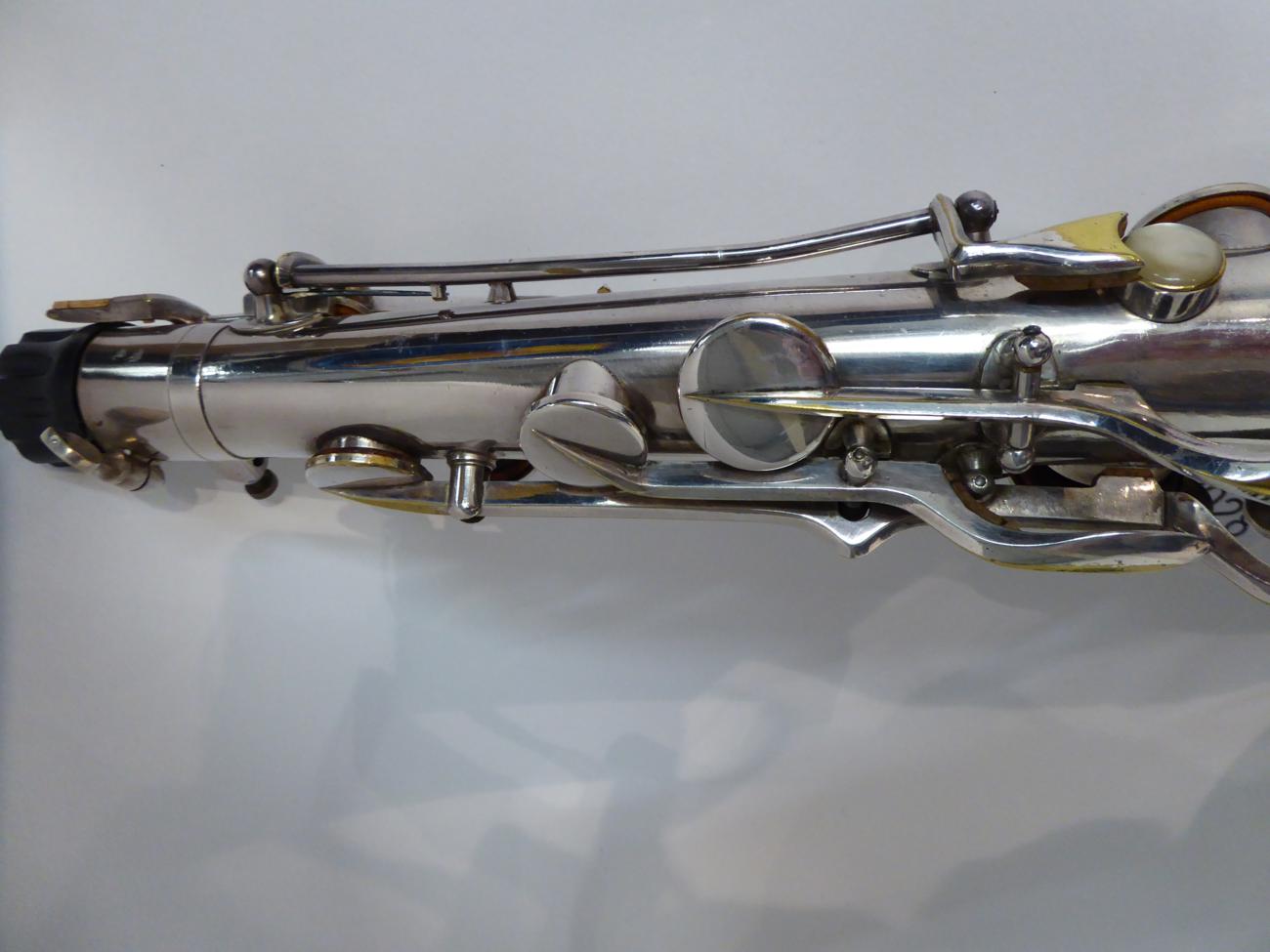 La Grande (Paris) Tenor Saxophone white metal finish, with BG harness and Selmer Airflow - Image 4 of 9