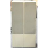 Acron: A Pair Of 900B Floor Standing Speakers, with off white finish and metal grill speaker covers,