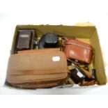 Various Cameras including Yashica 635 TLR in leather case, Pentax Spotmatic, Kodak Folding and
