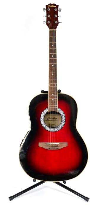 Collins Ovation Copy Electro-Acoustic Guitar CRB45TRD, in graduated red finish with rosewood