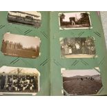 An Album of Early 20th Century Postcards, housing real photographic, printed photographic, colour