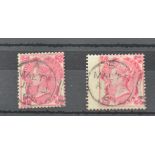 Malta - Great Britain Used in. 1862 3d Carmine-rose, Plate 2, used. Also 3d bright carmine-rose