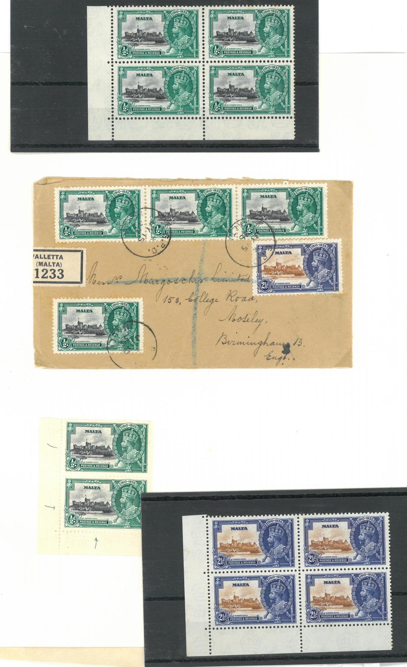 Malta. A small collection of varieties mint and used to 1960. Includes 1935 Silver Jubilee 1/2d