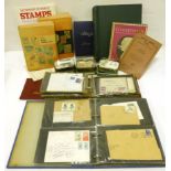 A Black Suitcase containing 1977 Queen's Silver Jubilee, old catalogues, stamps on and off paper,