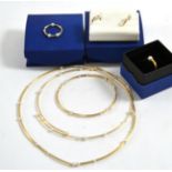 Ashberry suite - two rings, three chokers and a pair of earrings