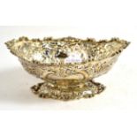 A Victorian silver oval pedestal bowl, underside stamped J.Parkes, 12 Vigo Street.W.