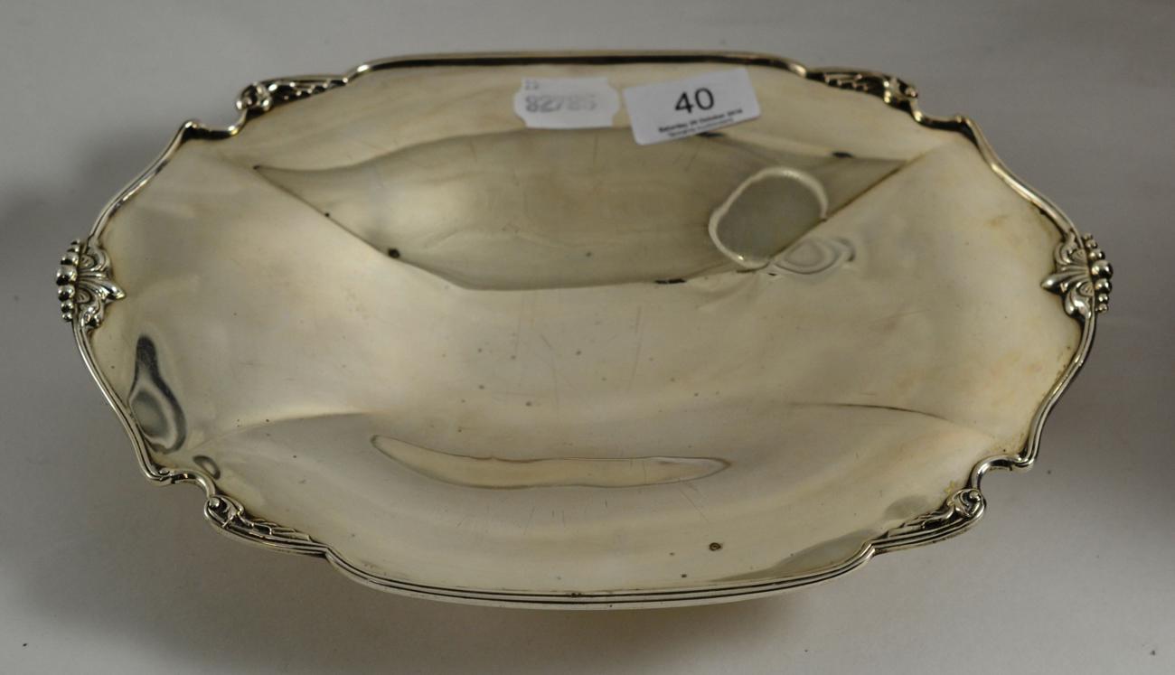 An Adie Bros silver footed dish