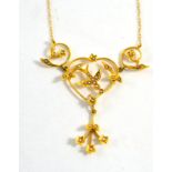 A 14ct gold and seed pearl necklace