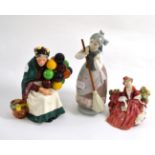 Lladro figure and two Doulton figures