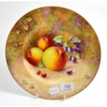 A Royal Worcester fruit painted plate by Leaman