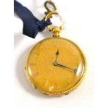 Lady's fob watch, case stamped '18k'