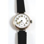 A silver cased gents wristwatch by J.Aitchison of Edinburgh, import marks, monogrammed