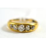 A five stone old cut diamond ring