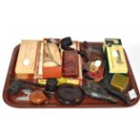 Collection of cased pipes and assorted smoking related items