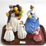 Five various Royal Doulton china figures