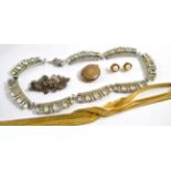 A necklace by Grosse, 1960, a locket, a paste necklace, a pair of earrings, simulated pearls etc