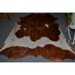 Nguni Cow Hide (Bos taurus), modern excellent quality AA grade brown and white cow hide floor rug,