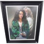 After Robert Lenkiewicz (1941-2002) ''The Painter with Anna holding a Pit Fired Bowl'' Signed,