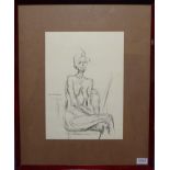 After Alberto Giacometti (1901-1966) ''Seated Nude Turned Right'' Lithograph, commissioned by the