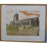 John Brunsdon ARA, RE (b.1933) ''Blythburgh Church and Gate'' Signed in pencil, inscribed and