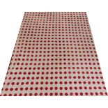 Large Late 19th Century Quilt of Red and White Hexagons, and plain reverse, 240cm by 190cmSlight