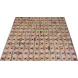 Late 19th Century Log Cabin Quilt, with printed coloured cottons and pink floral reverse, 200cm by