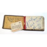 An Autograph Book Containing 1940's Cricket and Football Team and Players Signatures, including