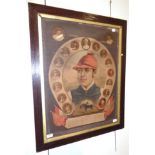 Fred Archer 1857 Framed Picture with large illustration of the Victorian jockey in Lord Falmouth's