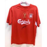 Steven Gerrard Signed Liverpool Istanbul Shirt; with Prestige Certificate of Authenticity