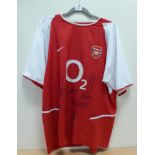 Arsenal Unbeaten Team 2003-04 Signed Shirt signed by Bergkamp, Reyes, Cygan, Cole, Wenger, Campbell,