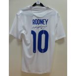 Wayne Rooney Signed England No.10 Shirt; with Prestige Certificate of Authenticity