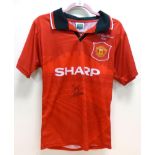 Eric Cantona Signed Manchester United FA Cup Final 1996 Shirt; with Prestige Certificate of