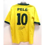 Brazil 1970 World Cup Winners Replica No.10 Shirt Signed By Pele; with Prestige Certificate of