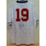 Paul Gascoigne Signed England No.19 Shirt; with Prestige Certificate of Authenticity