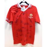 Manchester United Legends Signed Silver Jubilee Shirt 1977 signed by Macari. McClair, Ferguson, Law,