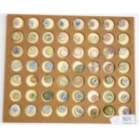 A Collection of Fifty Eight Chinese Porcelain Gaming Tokens, polychrome, of varying sizes and shapes