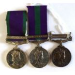 Two General Service Medals, 1918-62, one lacking clasp awarded to 23447748 SIGMN.W.DAVIS. R.SIGS.