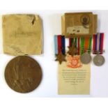 A First/Second World War Family Medal Group, comprising Memorial Plaque to ALBERT DORSETT, with