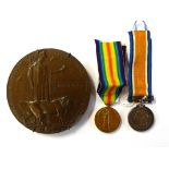 A First World War Pair and Memorial Plaque, awarded to 3810 PTE. A. (ARTHUR) STREET, W.YORK.R., of