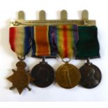 A First World War RNR Group of Four Medals, awarded to E.S.219, W.E.SMITH., R.N.R., comprising