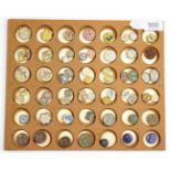 A Collection of Fifty Six Chinese Porcelain Gaming Tokens, polychrome, of varying sizes and shapes