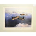 After Robert Taylor, ''The Swordfish Attack at Taranto'', reproduction printed in colours, signed in